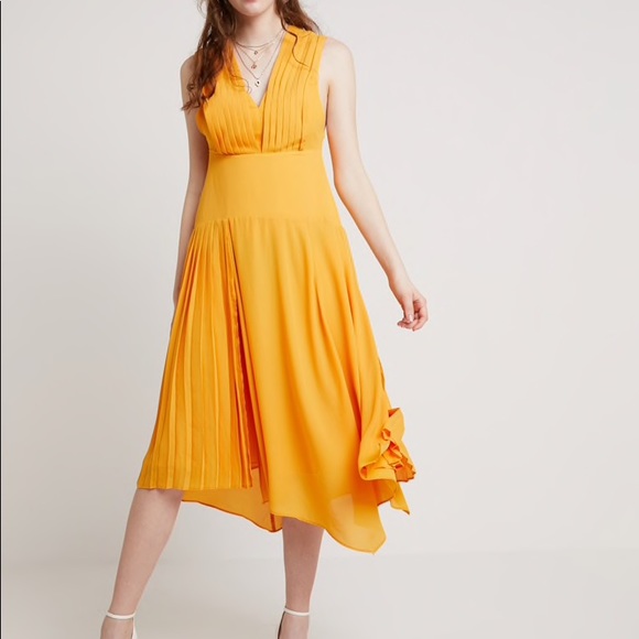 topshop pleated pinafore dress